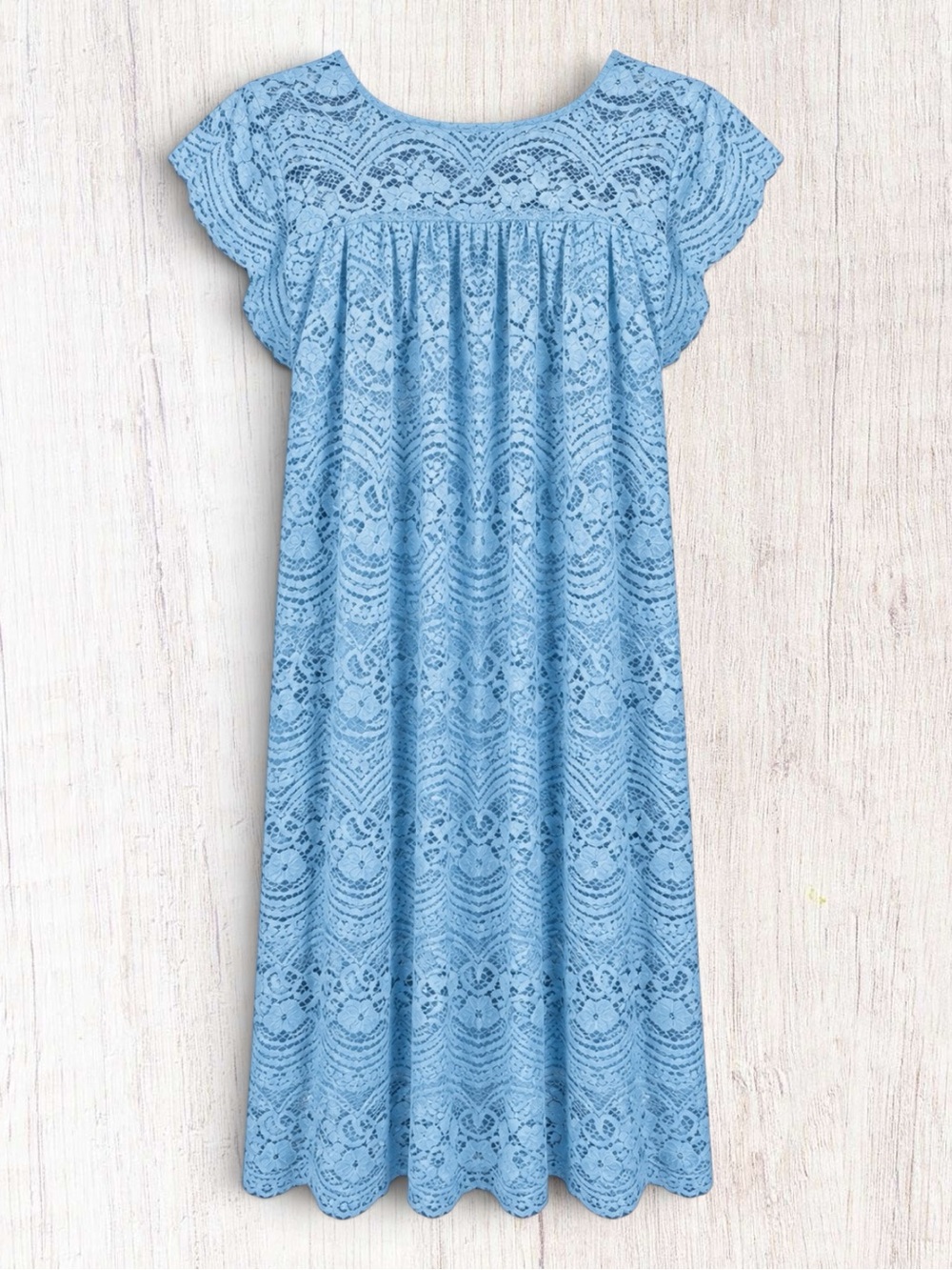 Speechless Dress Blue Mini Shift Pastel Floral Lace Retro Casual Fairycore XL